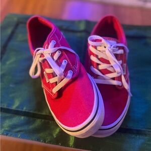 Vans Kids Red Canvas Sneakers